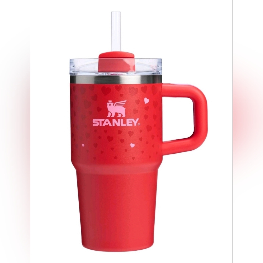 New! Stanley Stainless Steel 20 oz Red Ruby Hearts Tumbler